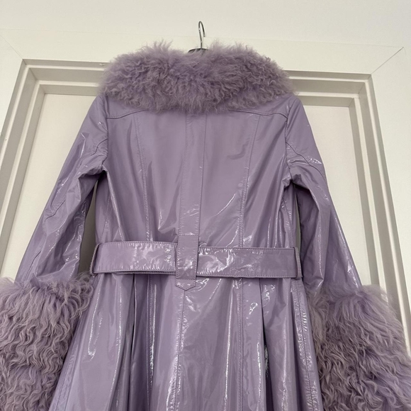 Saks Potts Lavender Shearling Foxy Coat - Picture 5 of 8